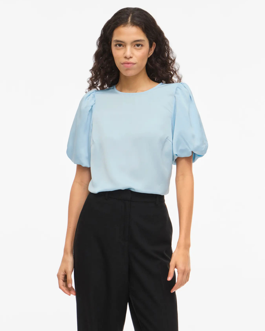VIELETTE2/4 SATIN PUFF TOP