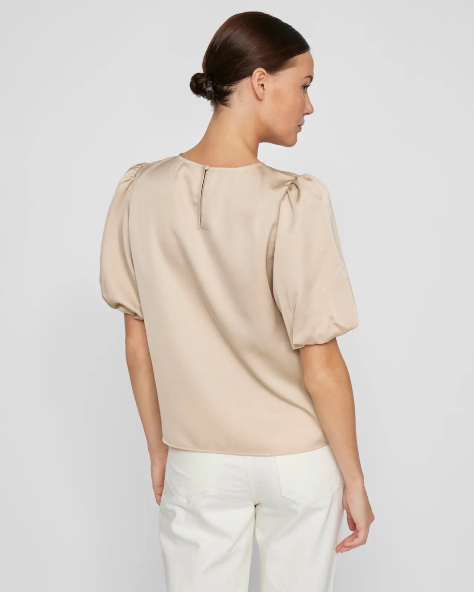 VIELETTE2/4 SATIN PUFF TOP