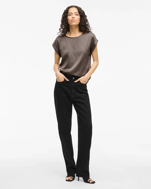 VIELETTE S/S SATIN TOPP