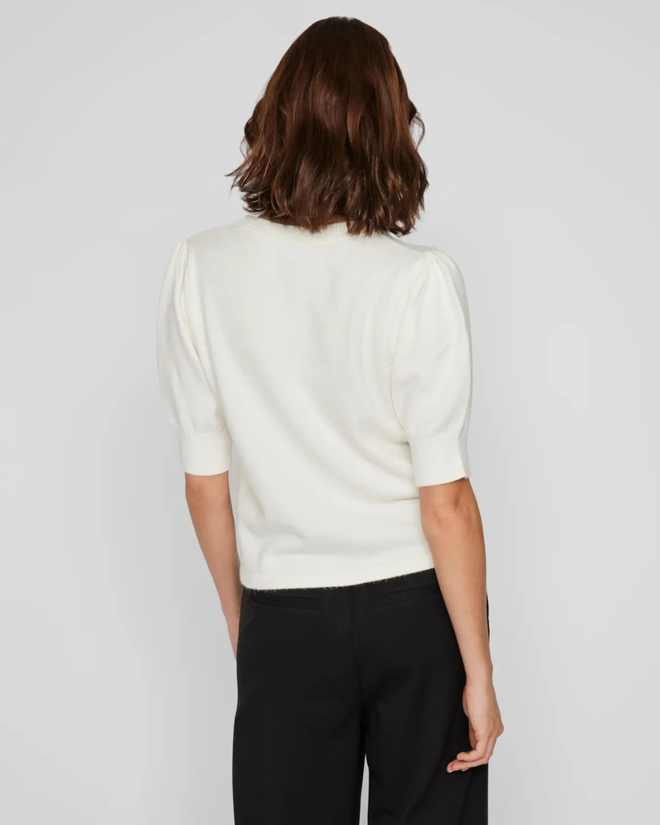 VIRIL 2/4 SLEEVE O-NECK KNIT TOP