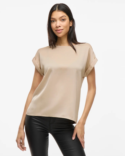 VIELETTE S/S SATIN TOPP