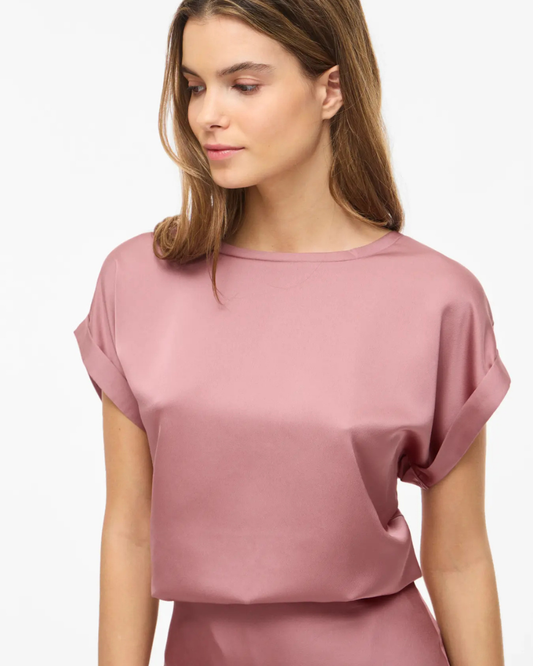 VIELETTE S/S SATIN TOP