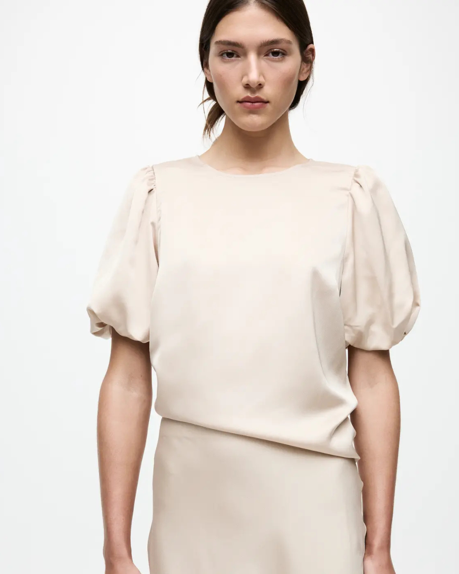 VIELETTE2/4 SATIN PUFF TOP