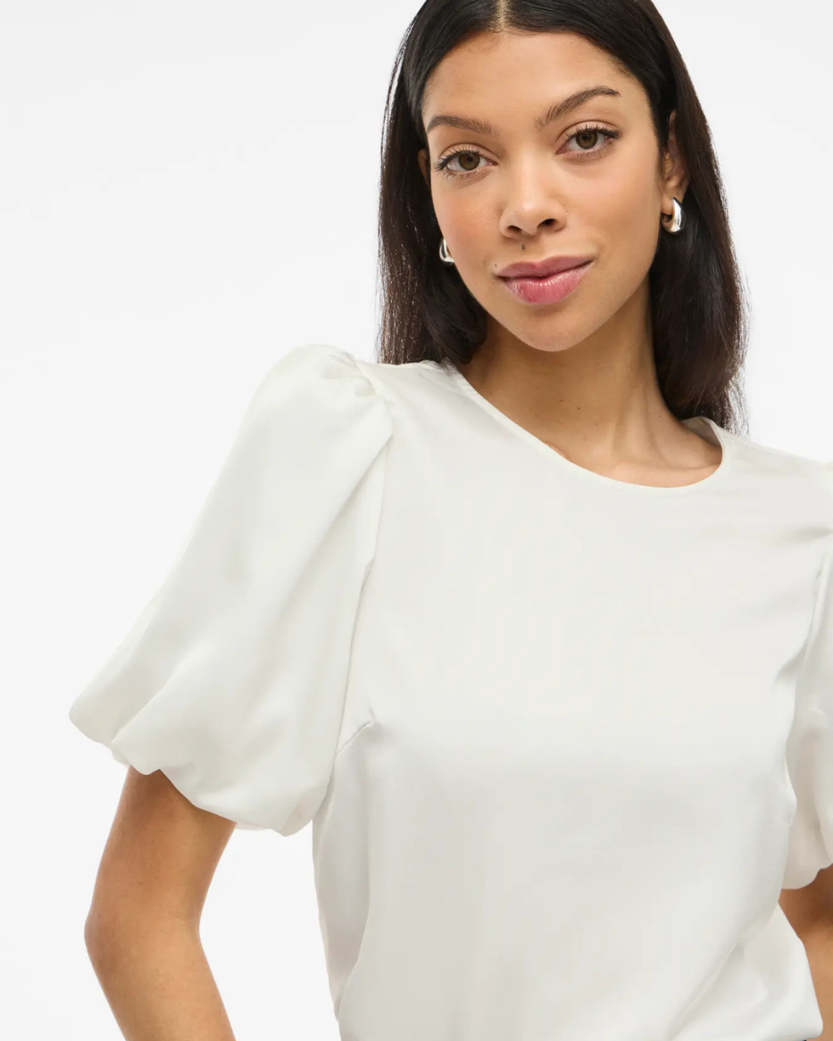 VIELETTE2/4 SATIN PUFF TOP