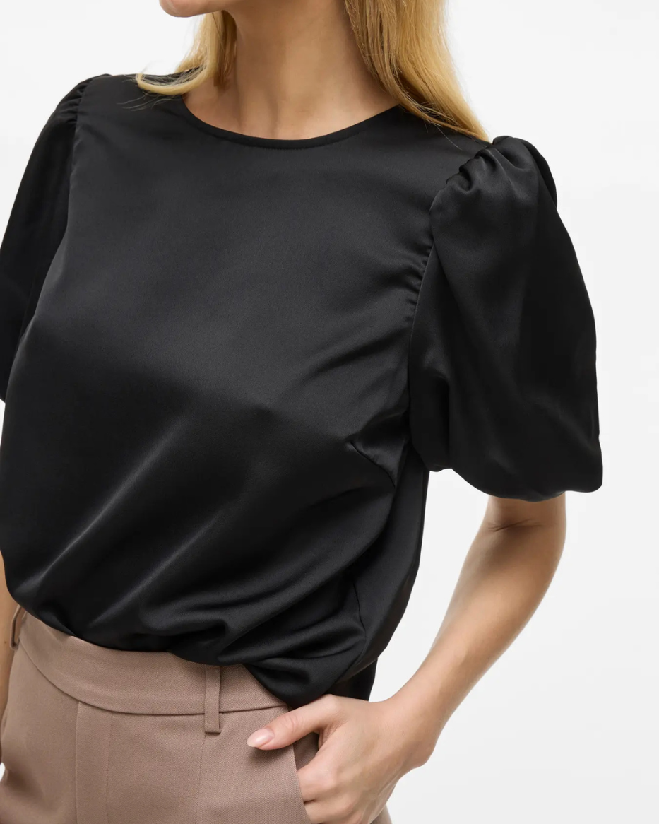 VIELETTE2/4 SATIN PUFF TOP