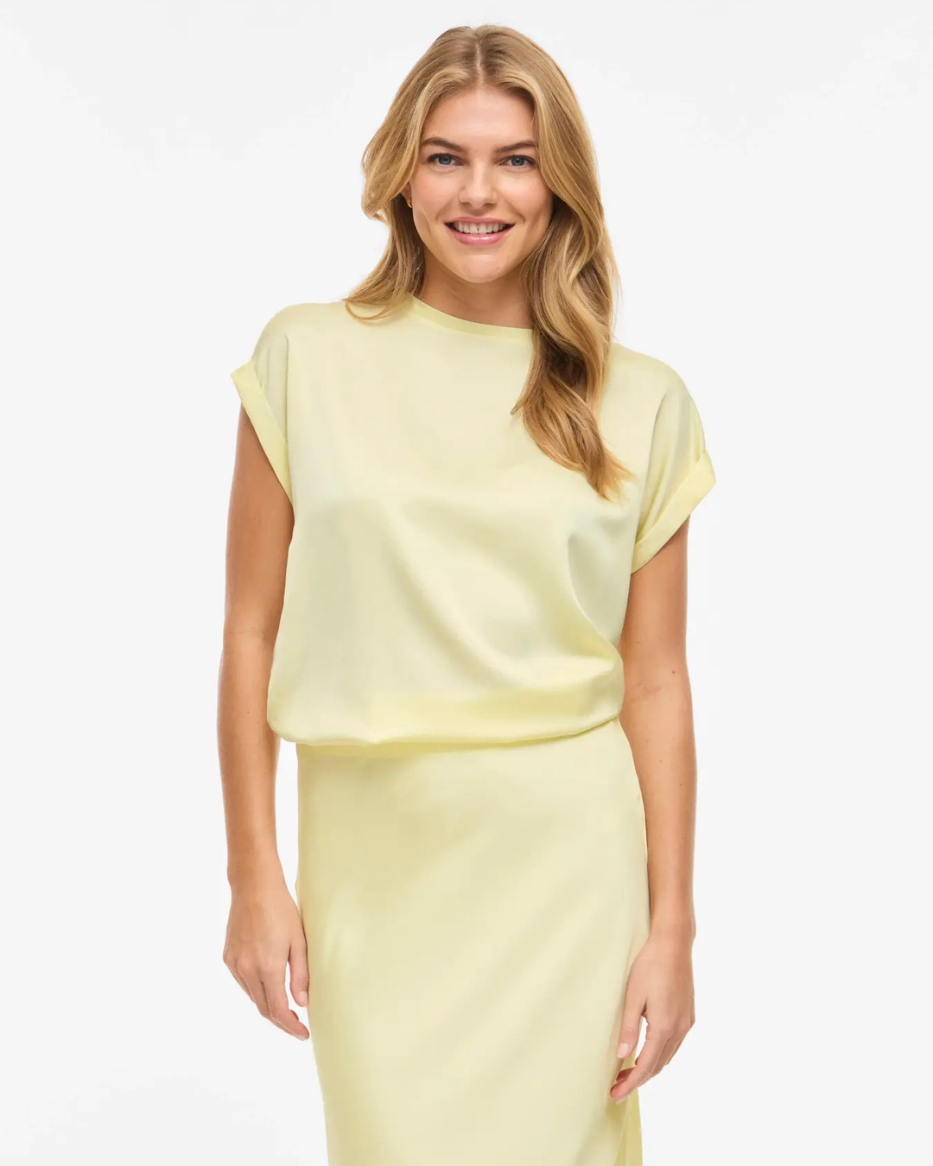 VIELETTE S/S SATIN TOPP