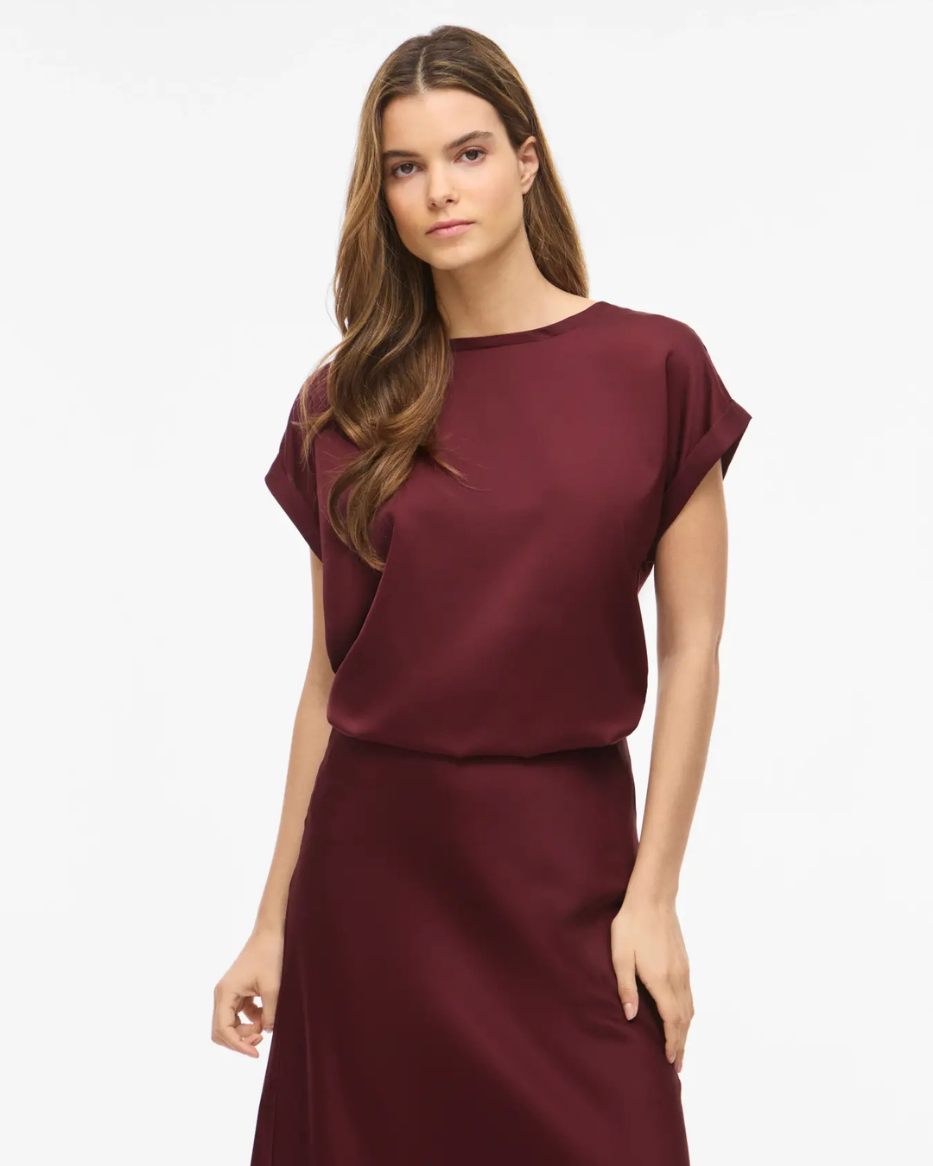 VIELETTE S/S SATIN TOPP
