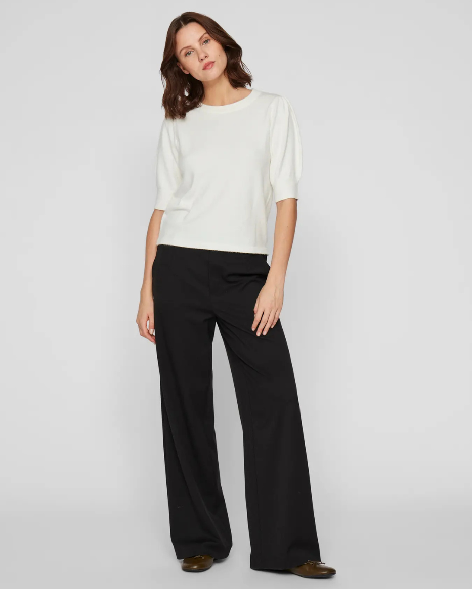 VIRIL 2/4 SLEEVE O-NECK KNIT TOP
