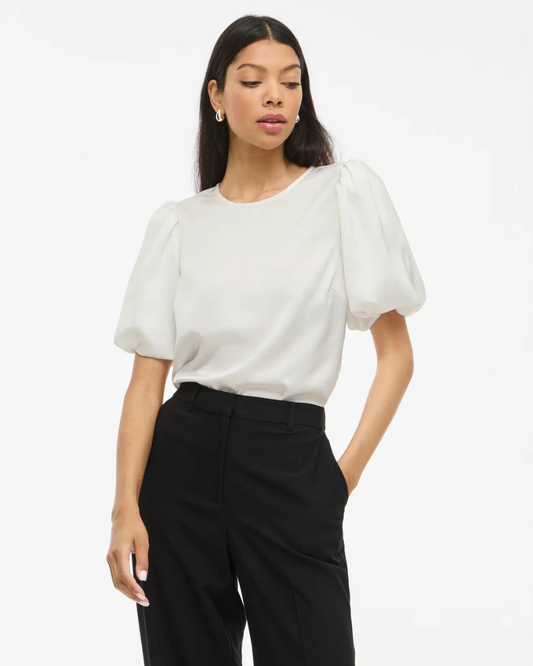VIELETTE2/4 SATIN PUFF TOP
