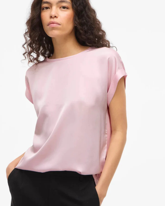 VIELETTE S/S SATIN TOPP