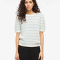 VIDALO O-NECK S/S STRIPE KNIT TOP