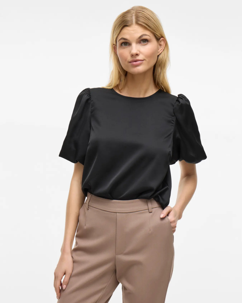 VIELETTE2/4 SATIN PUFF TOP