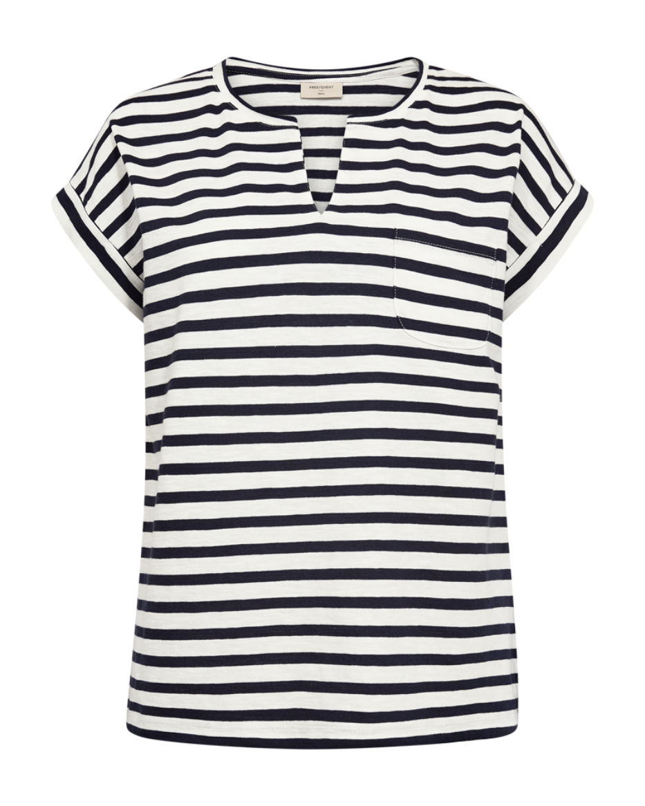 VIVA-TEE V-NECK STRIPED
