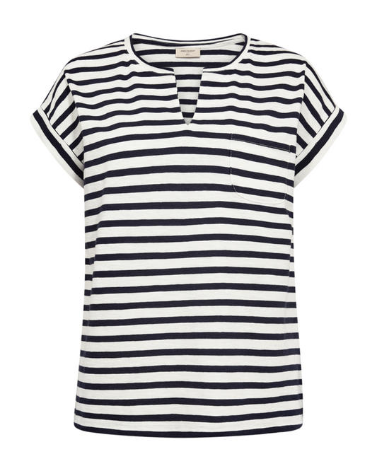 VIVA-TEE V-NECK STRIPED