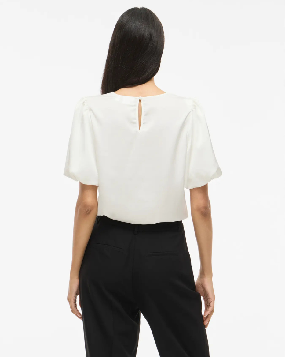 VIELETTE2/4 SATIN PUFF TOP