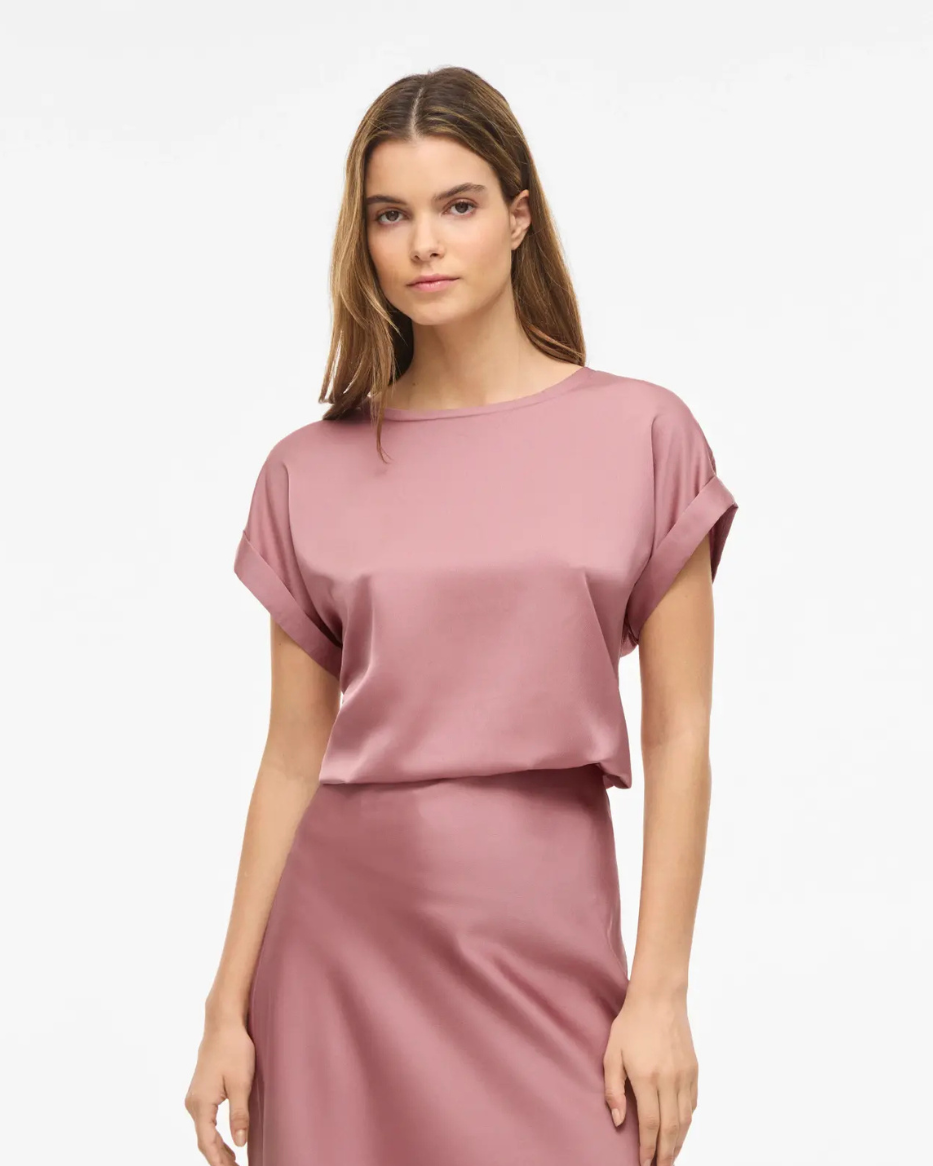VIELETTE S/S SATIN TOP