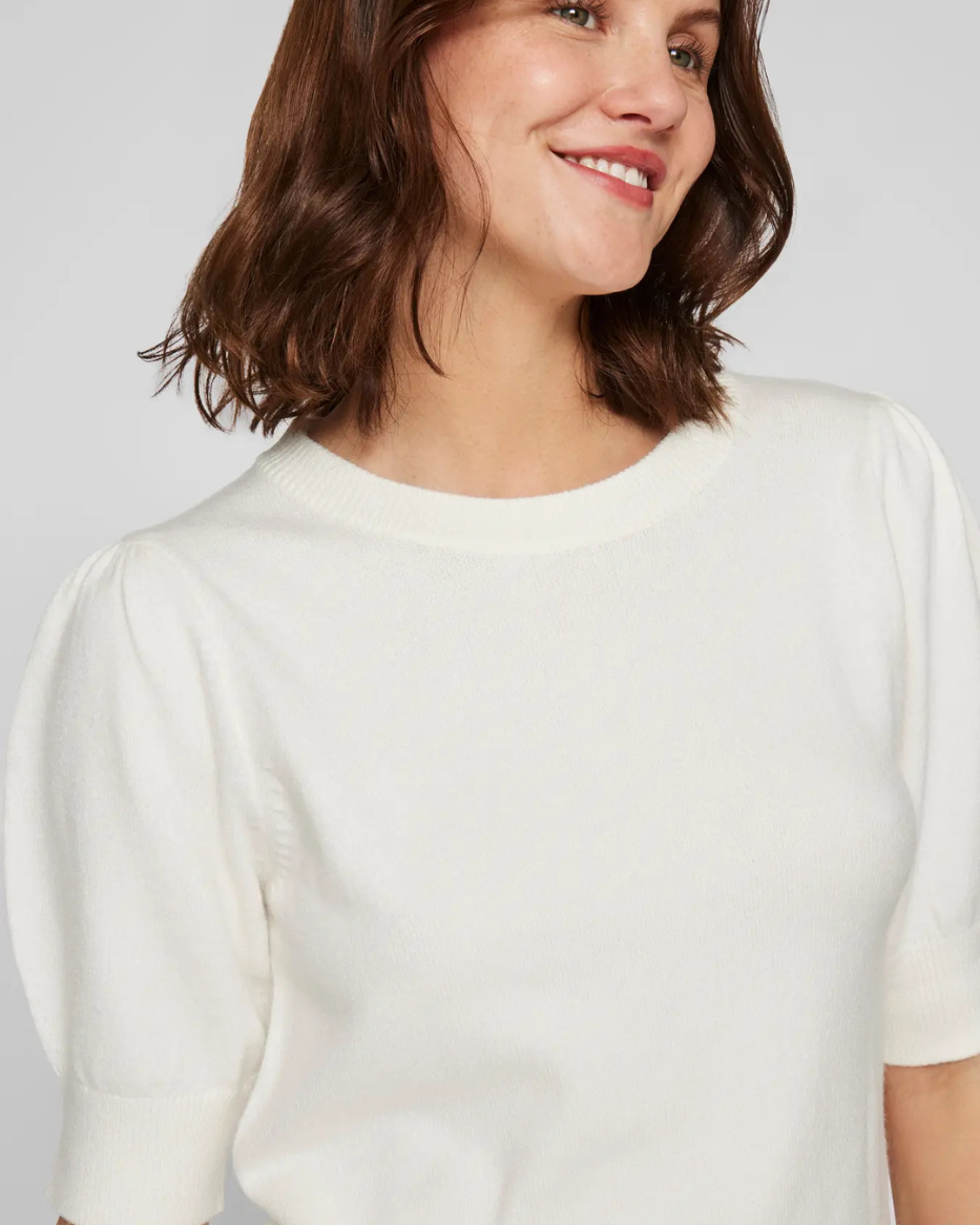 VIRIL 2/4 SLEEVE O-NECK KNIT TOP