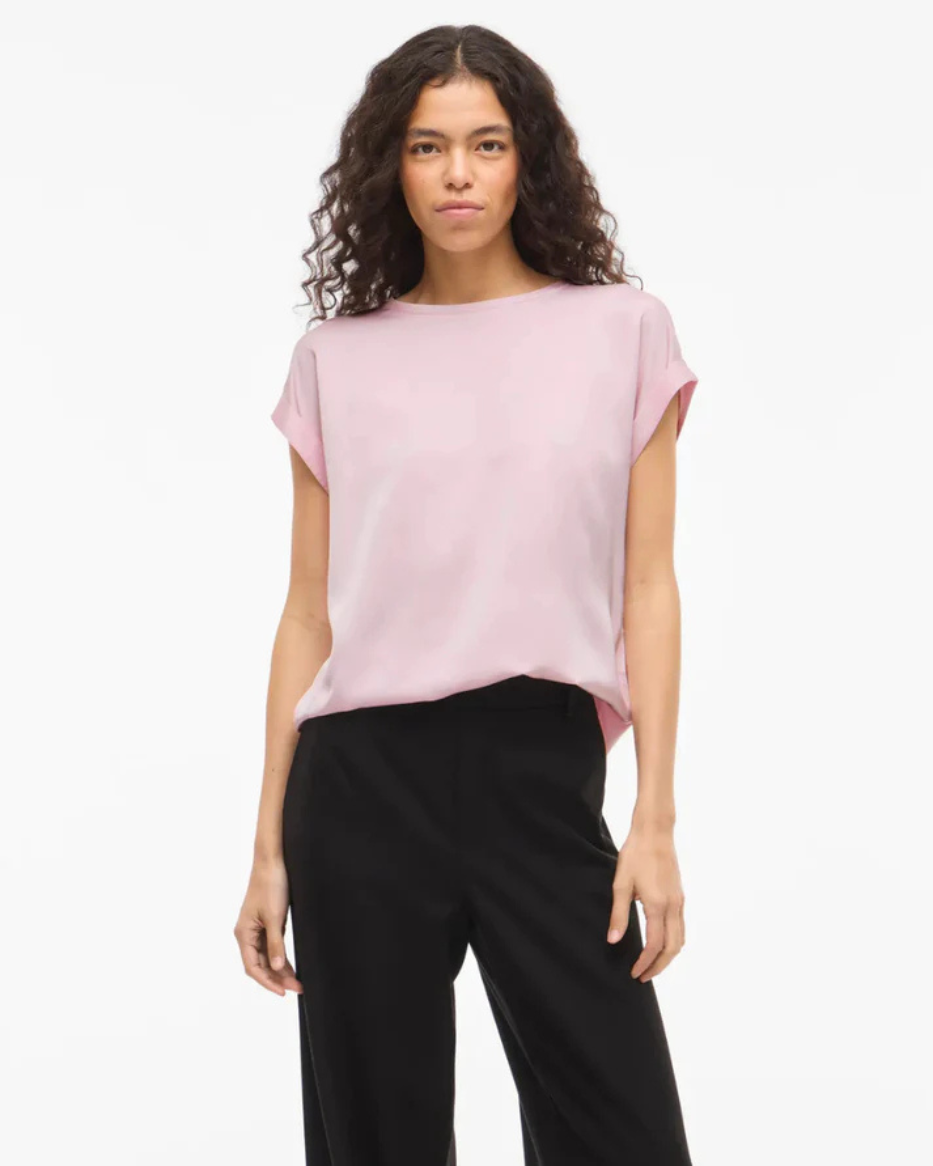 VIELETTE S/S SATIN TOPP