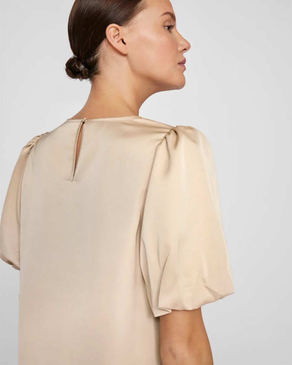 VIELETTE2/4 SATIN PUFF TOP
