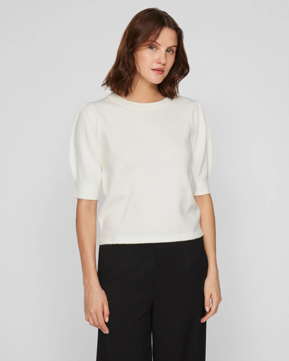 VIRIL 2/4 SLEEVE O-NECK KNIT TOP