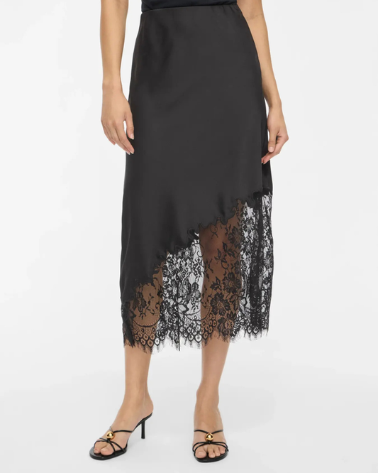 VILARA HW MIDI LACE SKIRT