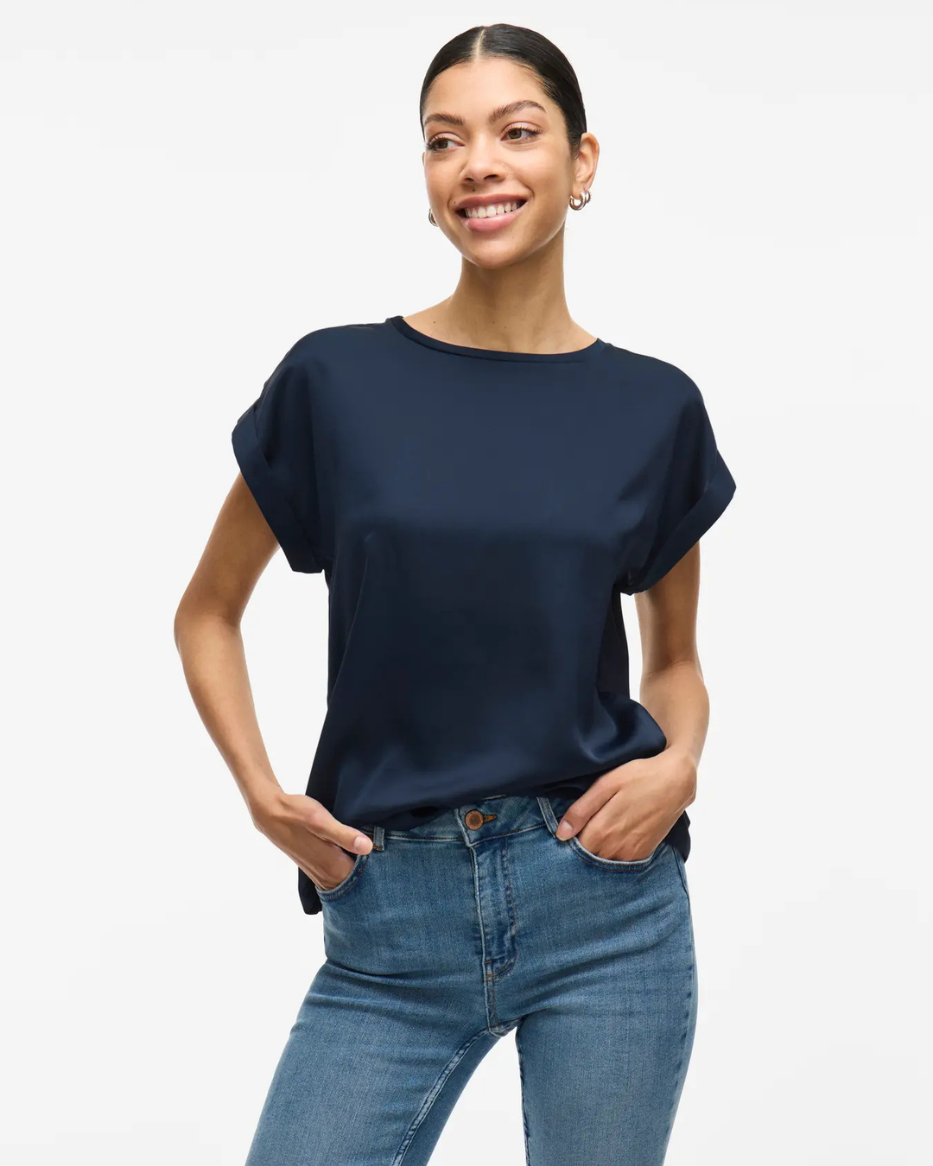VIELETTE S/S SATIN TOP