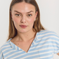 VIVA-TEE V-NECK STRIPED