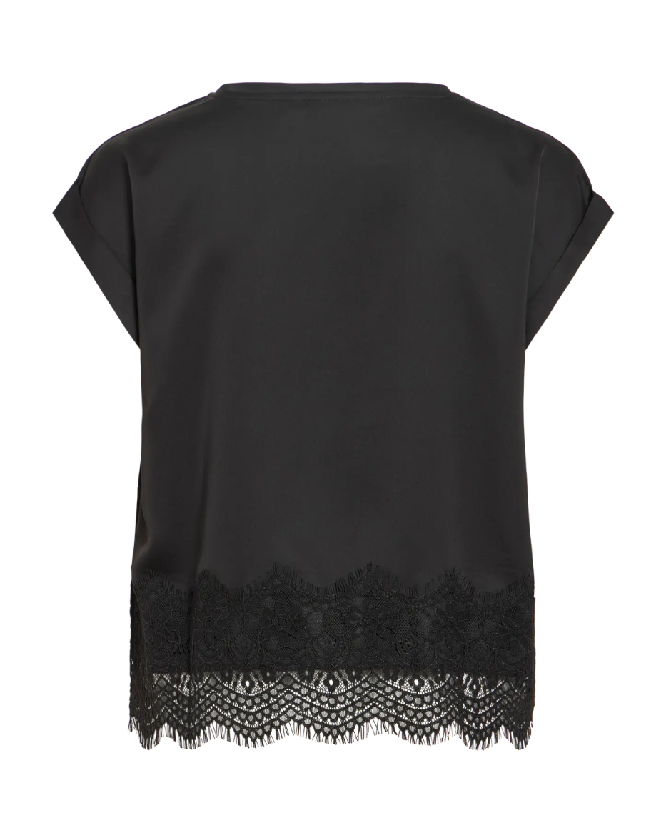 VIELETTE S/S FULL SATIN LACE TOP