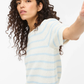 VIDALO O-NECK S/S STRIPE KNIT TOP